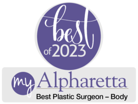 my Alpharetta Best Plastic Surgeon - Body award badge 2023