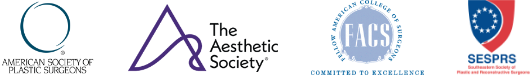 Dr. Bauer's credentials including the American College of Surgeons, American Society of Plastic Surgeons, The Aesthetic Society, & Southeastern Society of Plastic and Reconstructive Surgeons