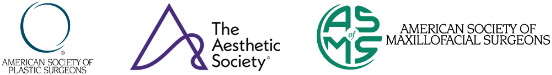 Dr. Fardo's credentials logos including the American Society of Plastic Surgeons, The Aesthetic Society, & American Society of Maxillofacial Surgeons