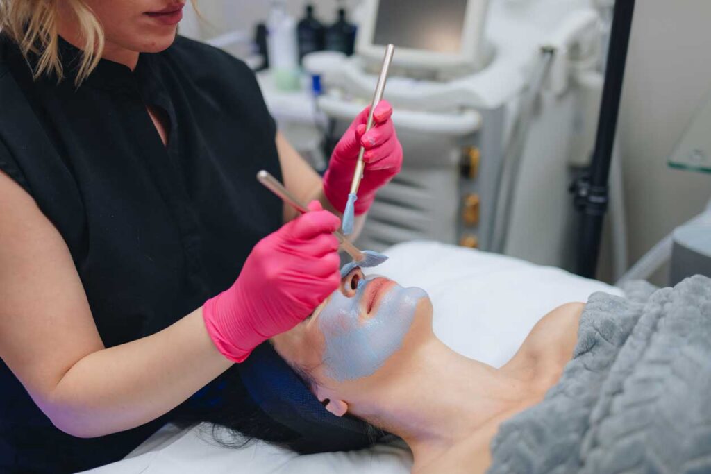 patient receiving a custom facial